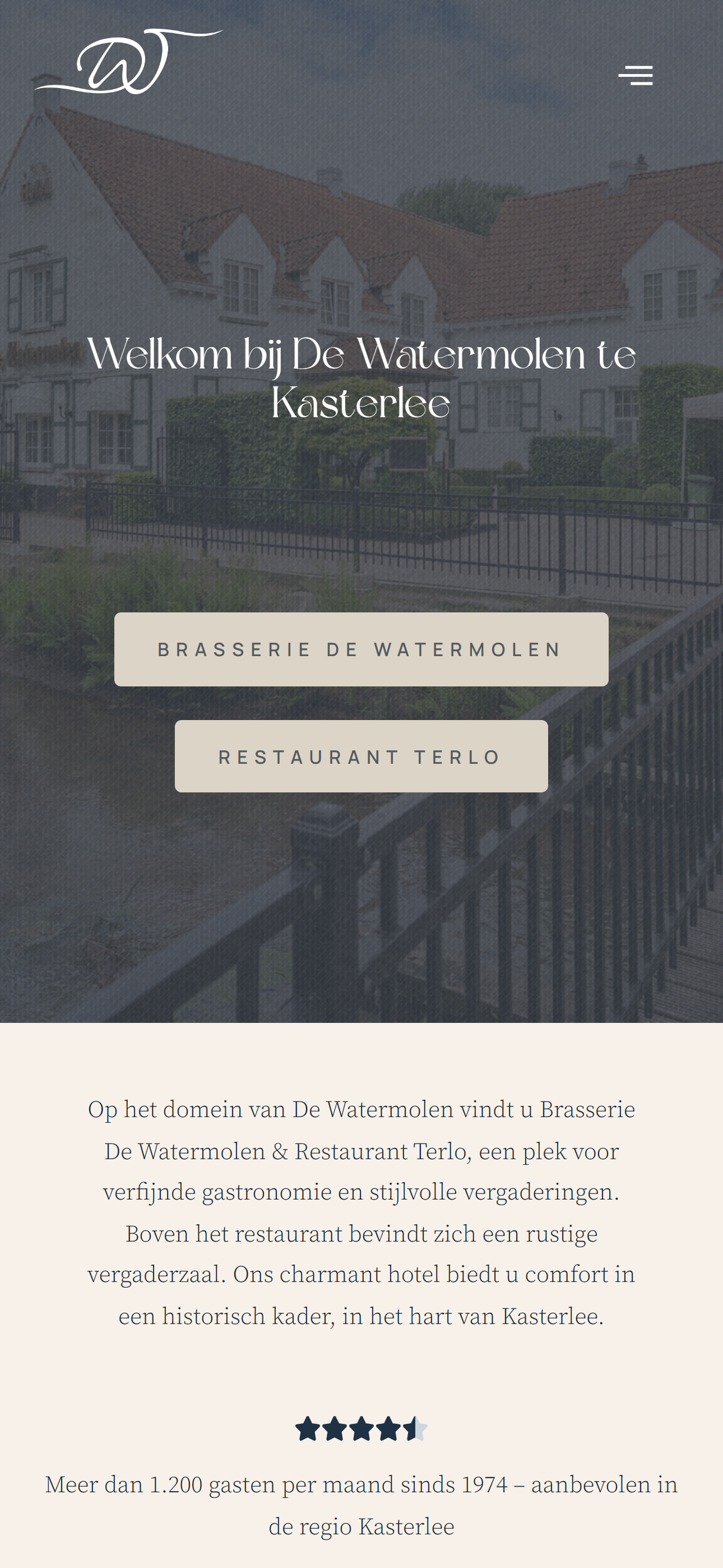 Watermolen website door neptox, mobiel